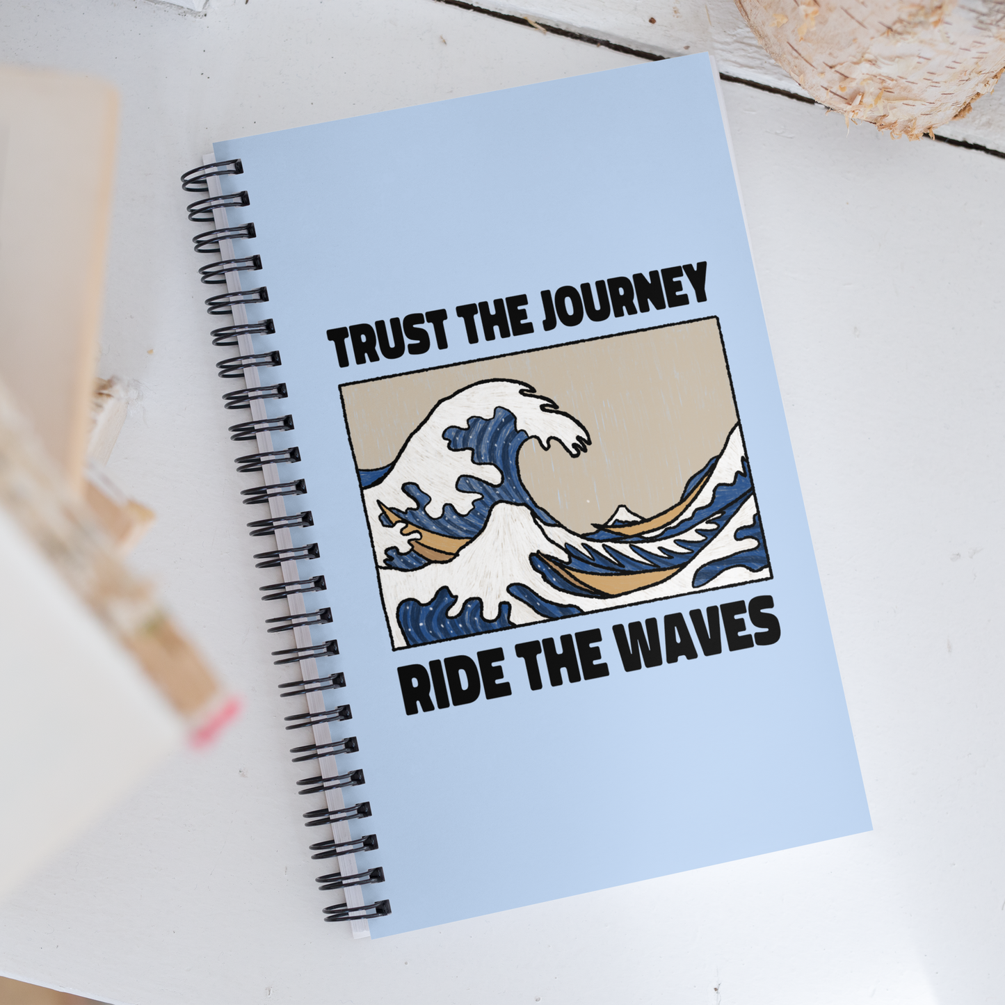 Ride the Waves spiral notebook