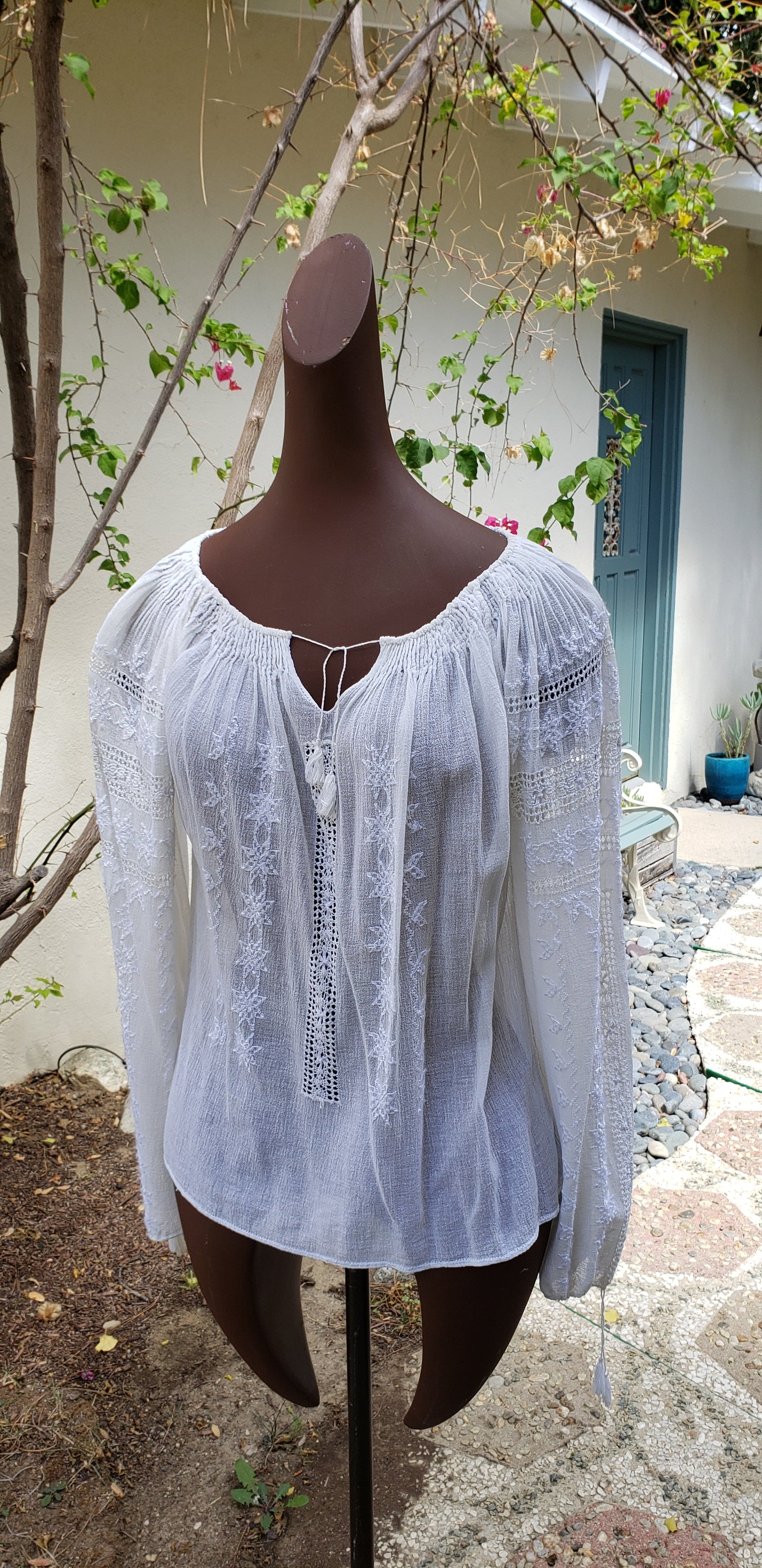 White Vintage Peasant Top