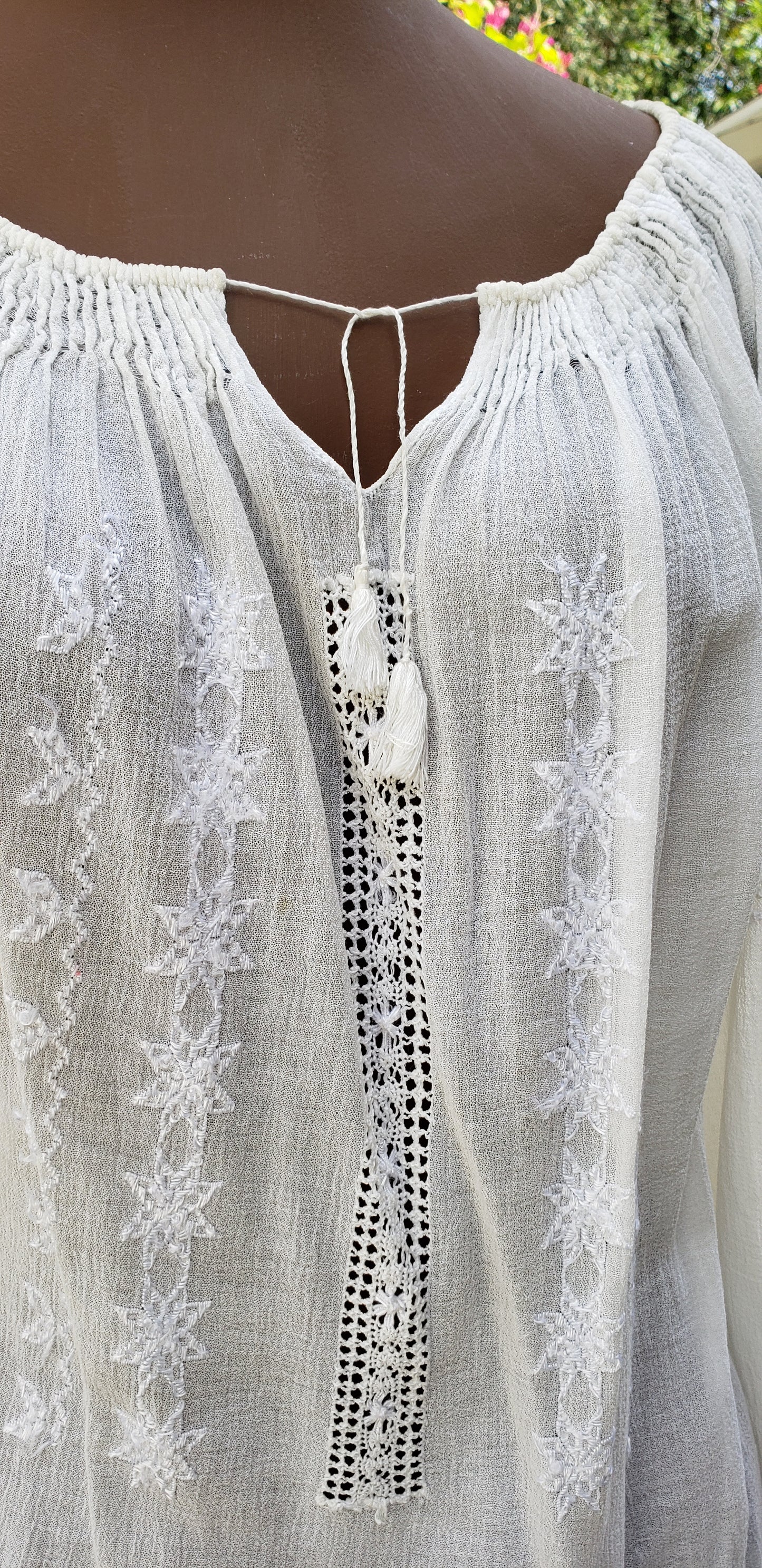 White Vintage Peasant Top