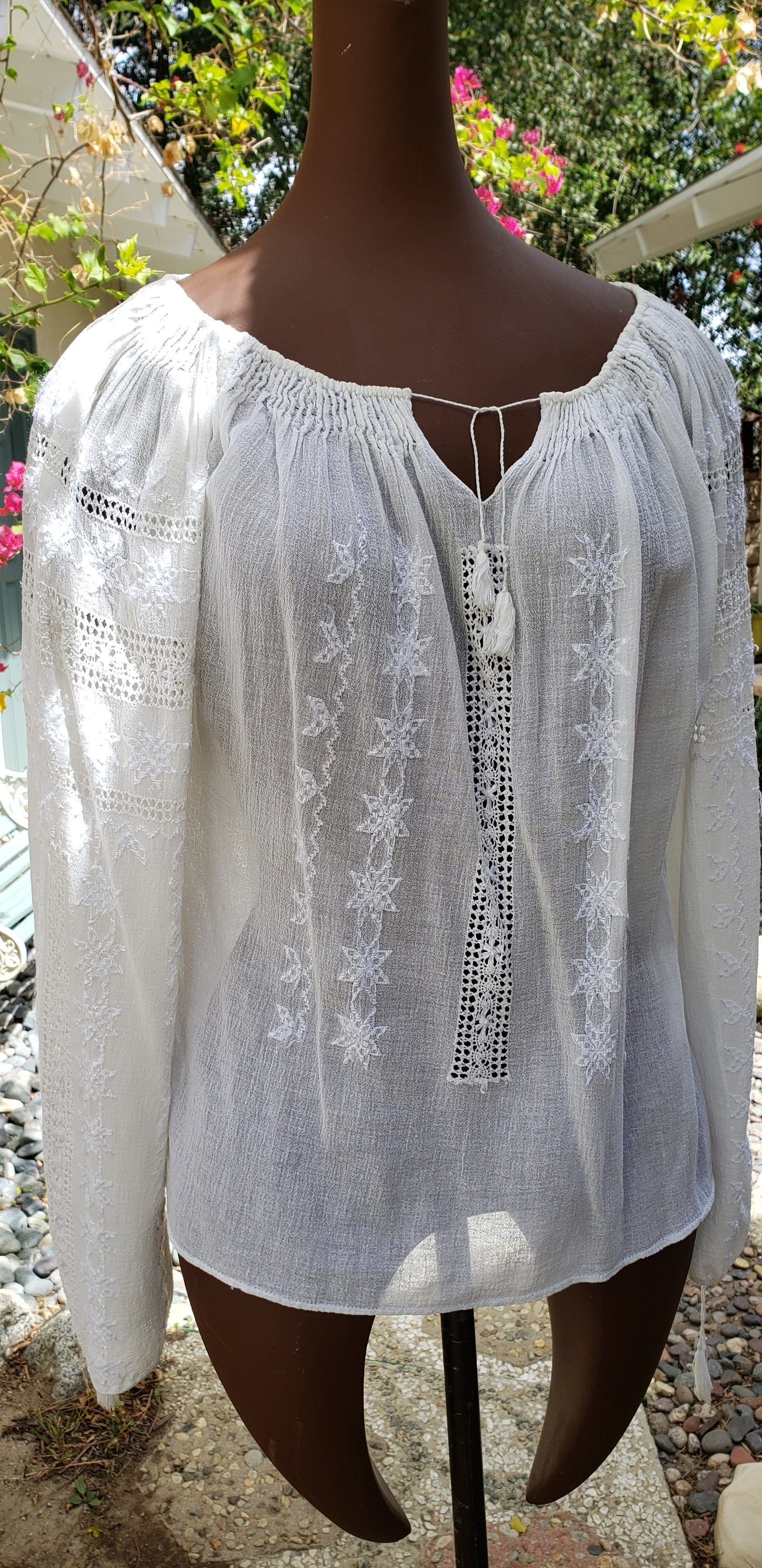 White Vintage Peasant Top