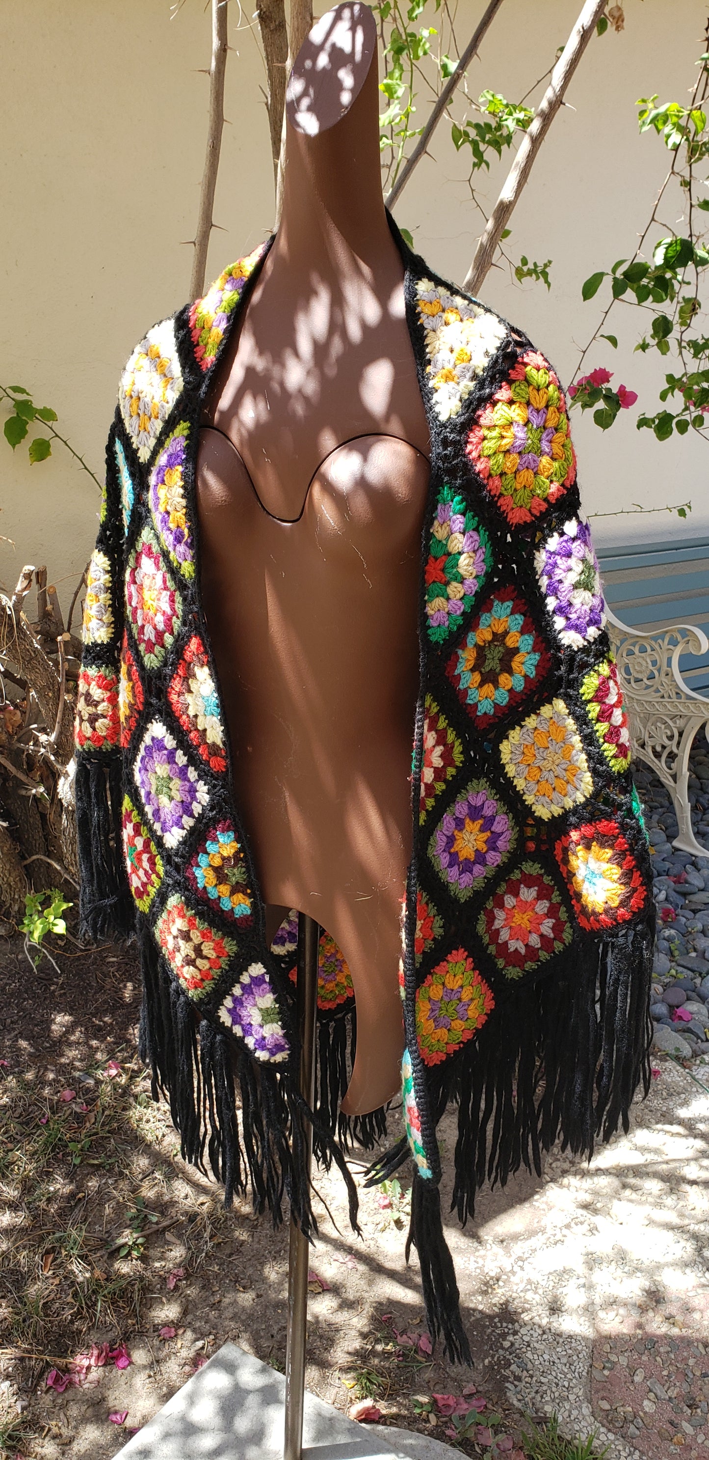 Wool Granny Square Shawl