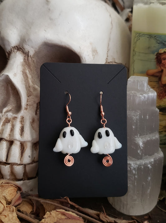 Spiral Out Ghost Earrings